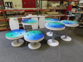 (2) MOD-1452 Coffee Tables and (4) MOD-1453 Bisto Tables with Wireless Charging Pads and Programmable RGB Accent Lights -- View 3